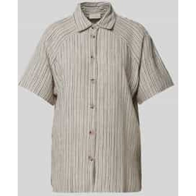 Overhemdblouse met platte kraag, model 'Lavara'