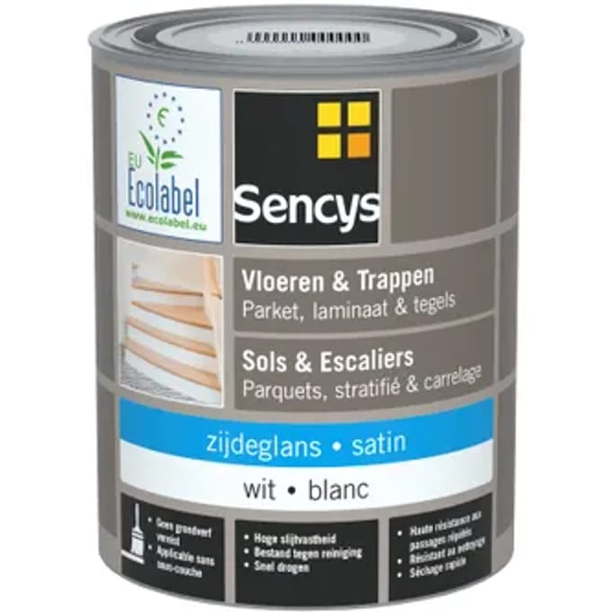 Sencys Hout- En Tegelvloerverf Wit Satijn 750ml