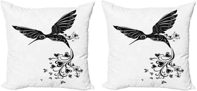 ABAKUHAUS Kussenhoes – Kolibrie Hart – 2x45x45 cm – microvezel