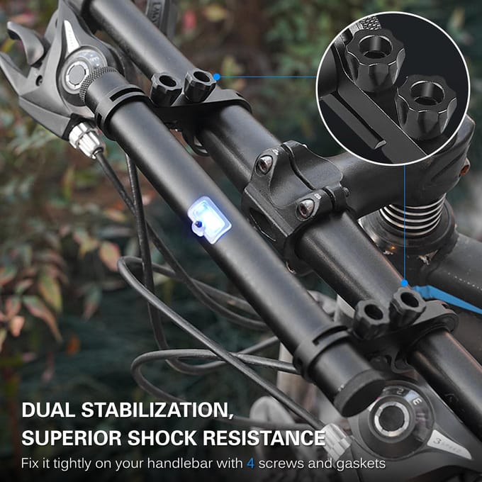 Fietsstuur Verlengde Beugel USB Oplaad Power Bank Fiets Koplamp Montage Stuurhouder zwart