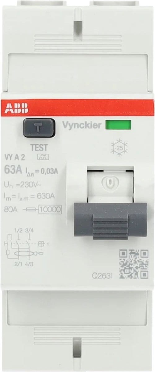 ABB Vynckier differentieelschakelaar 2-polig 40A 30mA - type A (2CSF702157R1400)