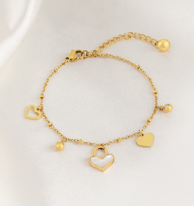 Bedelarmbandje met Hartjes