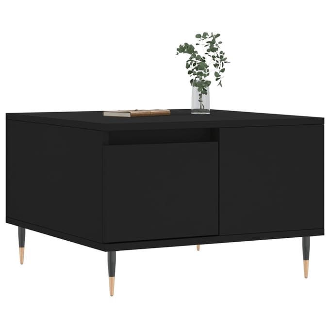 vidaXL - Salontafel - 55x55x36,5 - cm - bewerkt - hout - zwart