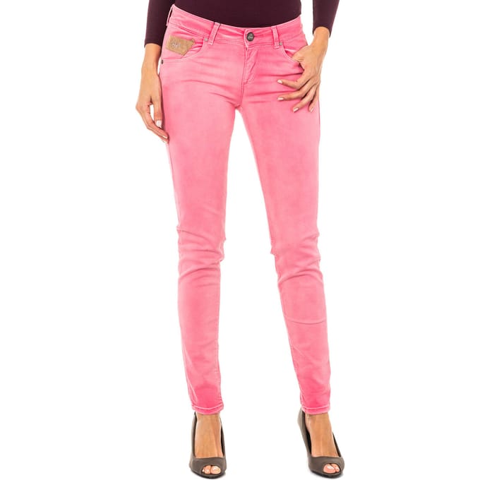 Elastische broek met slank gesneden zomen HWT010 vrouw