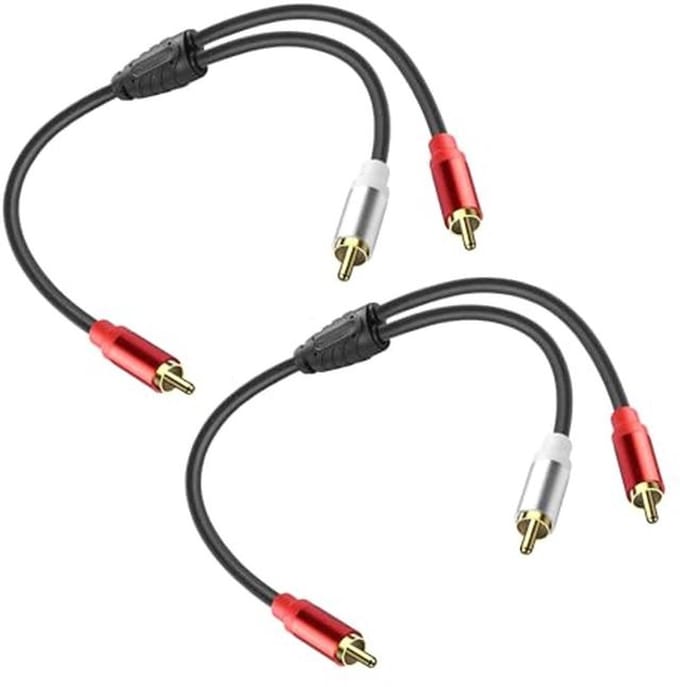 Y-splitter kabel RCA naar 2 RCA stereo audio subwoofer 30 cm