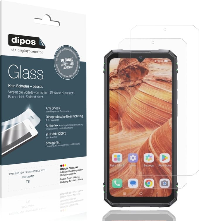 dipos – 2x Matte Pantserfolie geschikt voor Hotwav T8 | 9H Screenprotector