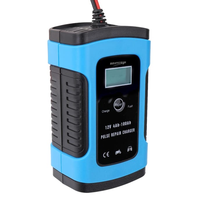 12V 6A volautomatisch auto-acculaadapparaat Intelligent Power Charge Pulse-reparatieladers 1 blue