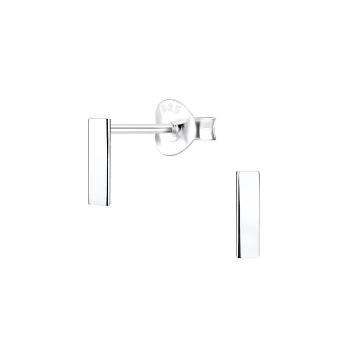 Joy|S - Zilveren bar / staaf oorbellen - 2 x 8 mm - gepolijst