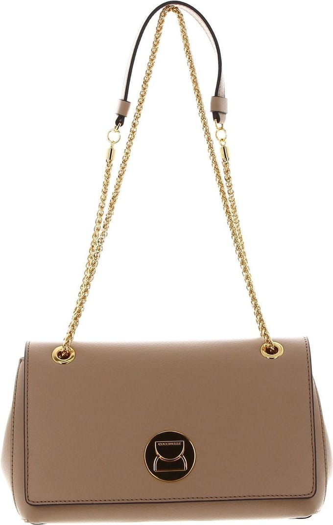COCCINELLE Leren Schoudertas Liya Shoulder Bag Toasted Beige