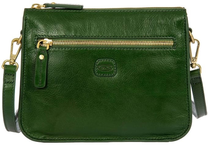 BRIC'S Leren schoudertas Volterra Shoulderbag Pine groen