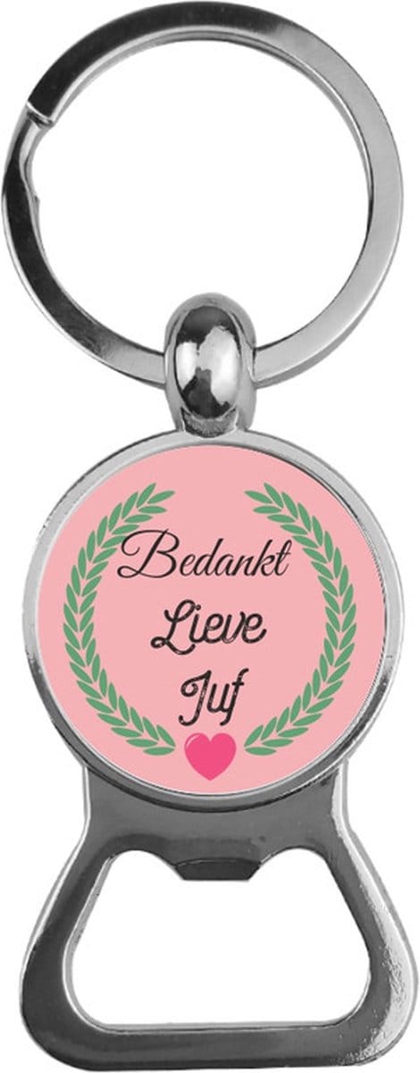 Bieropener Glas -  Bedankt Lieve Juf