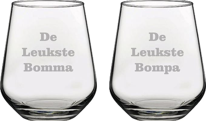 Drinkglas gegraveerd - 42,5cl - De Leukste Bomma-De Leukste Bompa