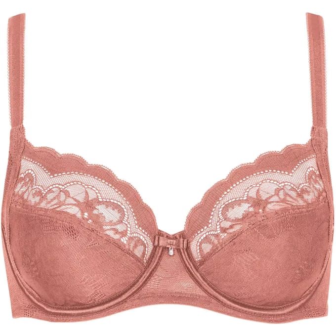 Bruin-rode beugel bh Lisca Evelyn B - E - Bruin - Maat - 90C