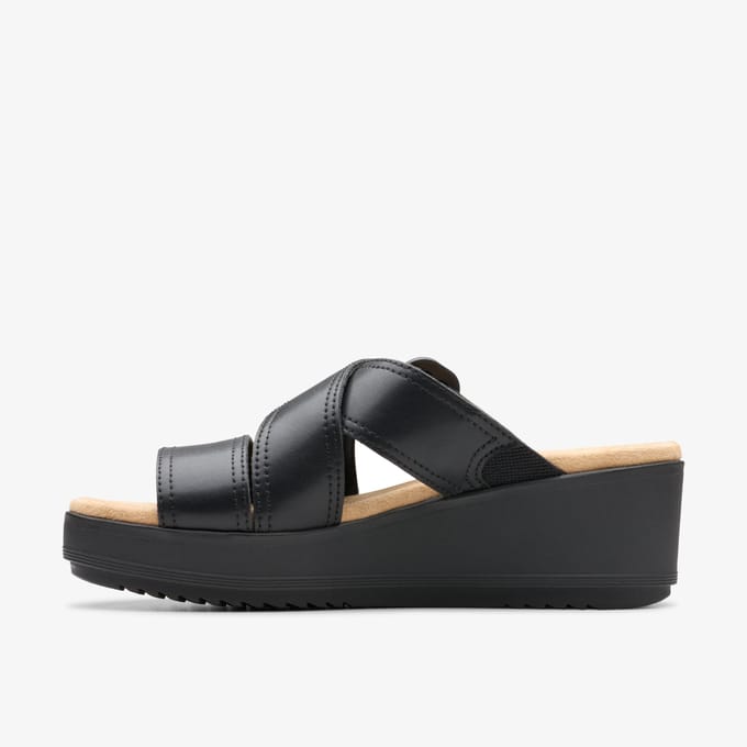 Wrenly Jane Zwarte Leren Sandalen