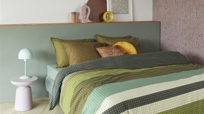 Beddinghouse Juno dekbedovertrek - Lits-Jumeaux - 240x200/220 cm - Groen