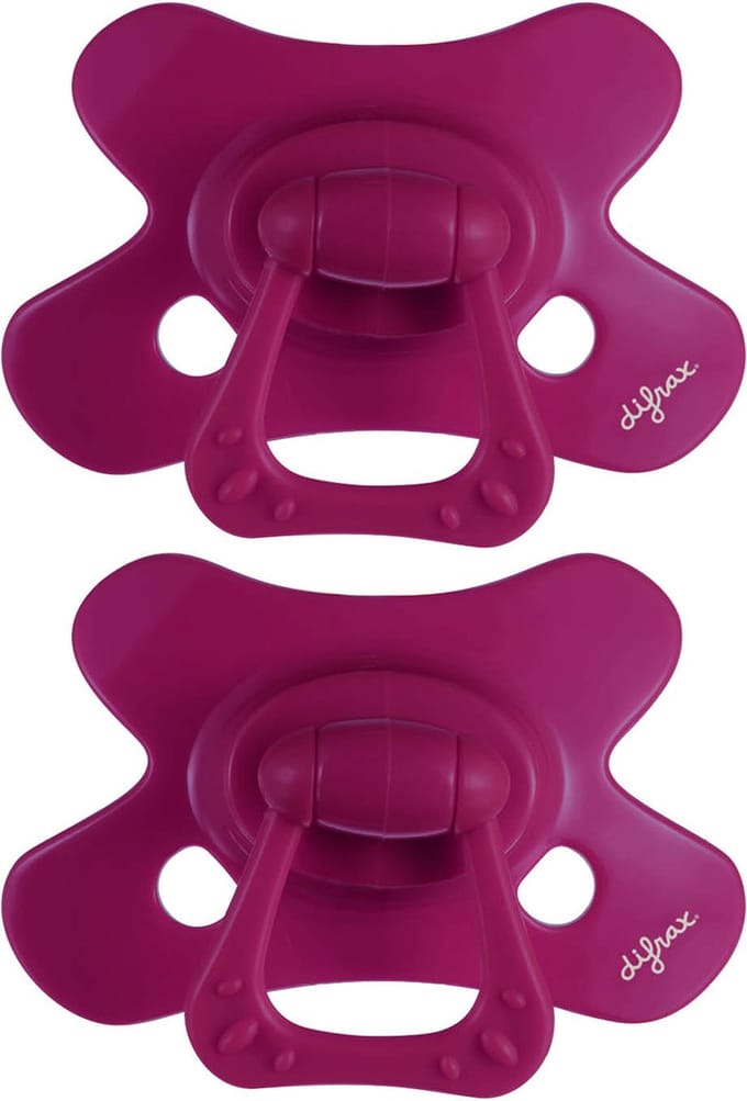 Difrax Fopspeen Natural - 12 tot 18 Maanden - Paars - 2 Stuks