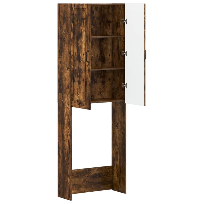 vidaXL - Toiletkast - UTRECHT - Gerookt - eiken - 66 - x - 25,5 - x - 190 - cm