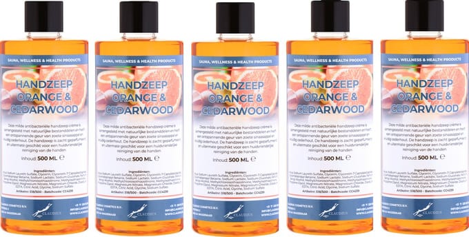 Handzeep Sweet Orange & Cedarwood 500 ml - set van 5 stuks - Voordeelverpakking