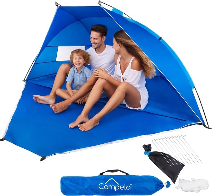 Compacte UV-beschermende Strandtent voor Reis en Camping