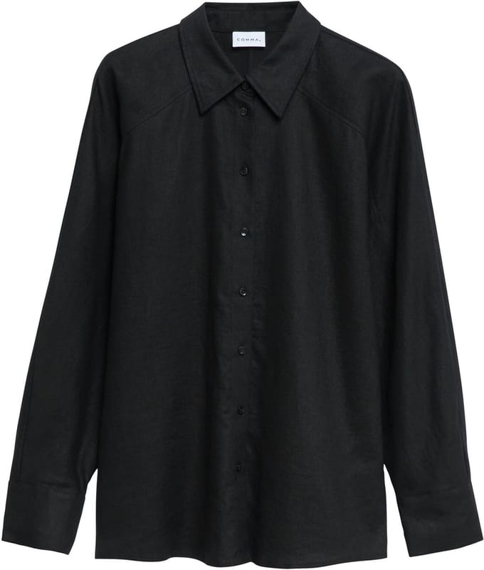 Linnenmix lange mouwen blouse voor dames COMMA