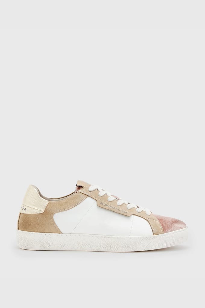 AllSaints Sheer Sneaker Chalk White/pink Größe: 40 | Trainers Outlet | Damen | Weiß