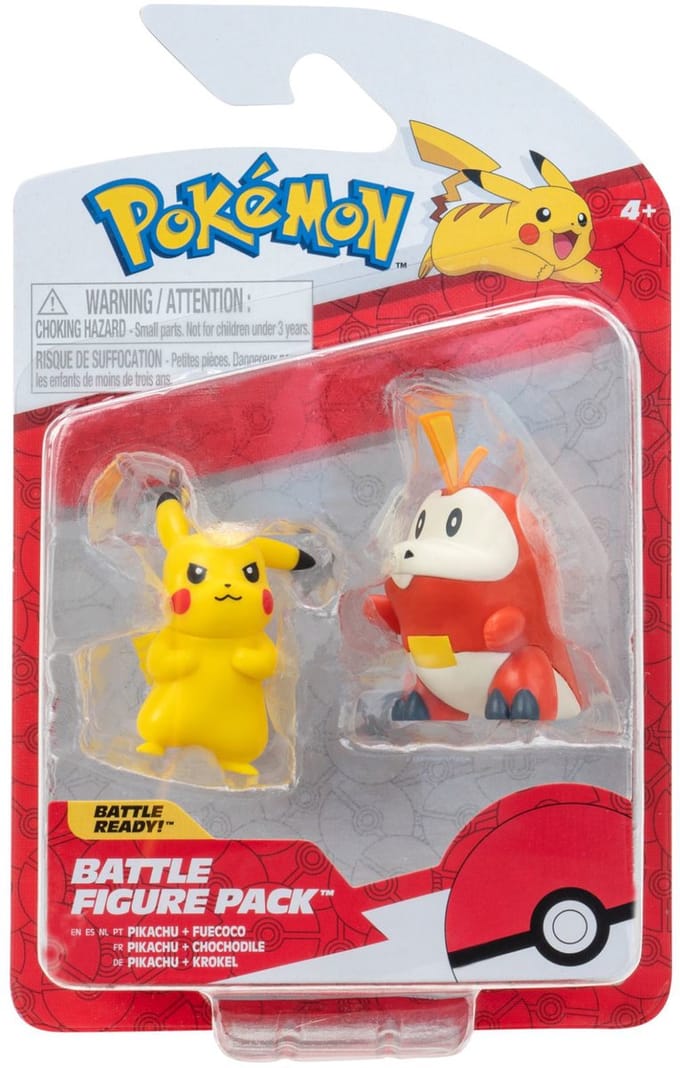 Pokemon Battle Figuren Set 2-pack Gen 6 - PKW3587 - Bulbasaur 2 & Pikachu 1 Bekende knuffels