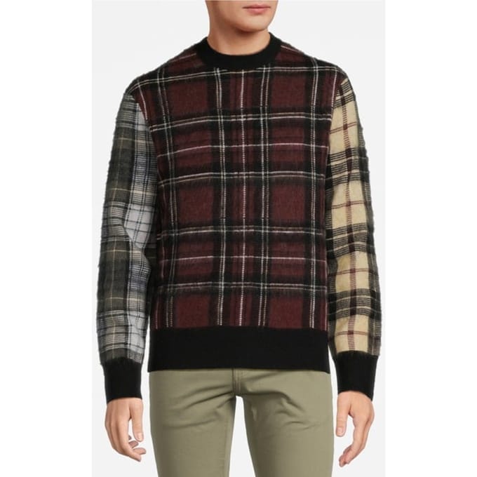 AllSaints Ness Crew Black/maroon Red Maat: XXL | Sweaters Outlet | Heren | Zwart