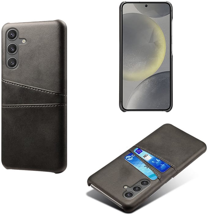 Backcover met Opbergvakjes + PMMA Screenprotector voor Galaxy S25 Plus _ Zwart