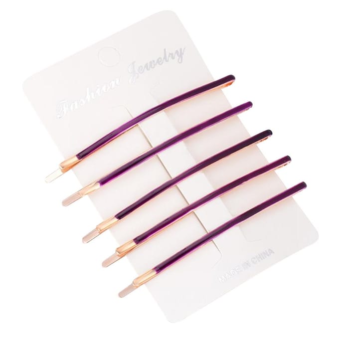 5 Stuks Mode Dames Legering Haarclip Haarpin Bobby Pin Barrette (Zilver   Zwart, Lang) white