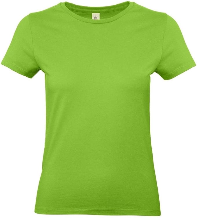 B&C Basic dames t-shirt - lime groen - met ronde hals - katoen M