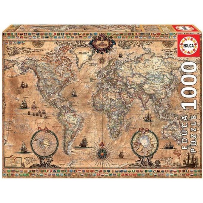 Collection de puzzles Educa 1000 pièces (AntiqueWorldCarte)
