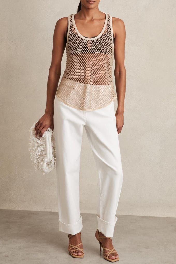 Reiss Embellished Vest Neutral Taglia: 6 | Canottiere Outlet | Donna