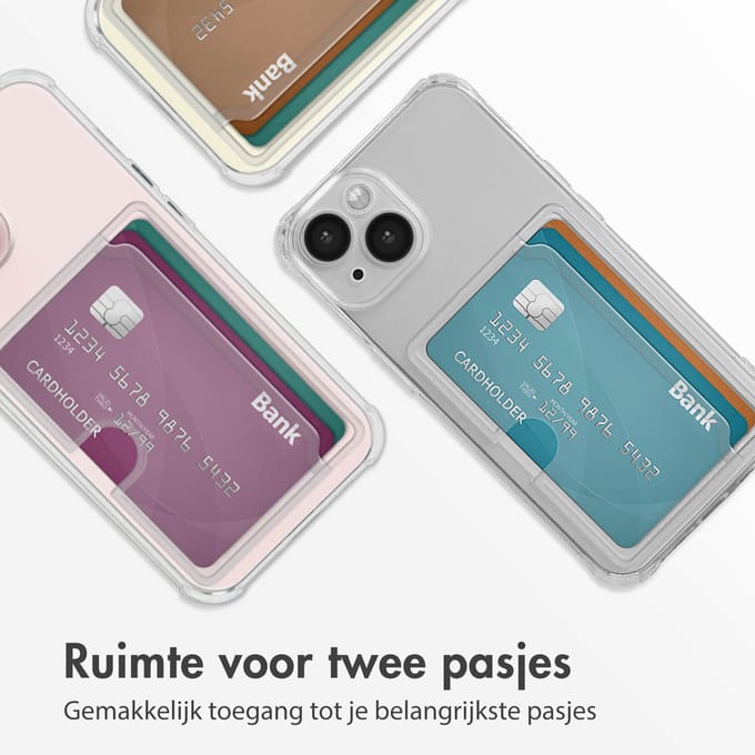 imoshion Softcase Backcover met pasjeshouder voor de Apple iPhone 15 - Transparant