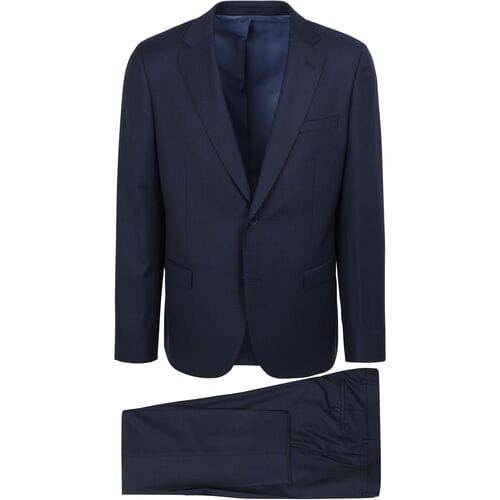 Suitable Kostuum Birds Eye Wol Donkerblauw - Maat 46 - Heren