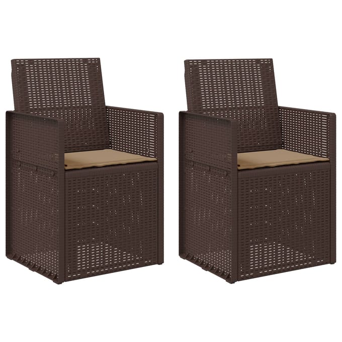 vidaXL - Tuinstoelen - 2 - st - Bruin - en - Taupe - PP