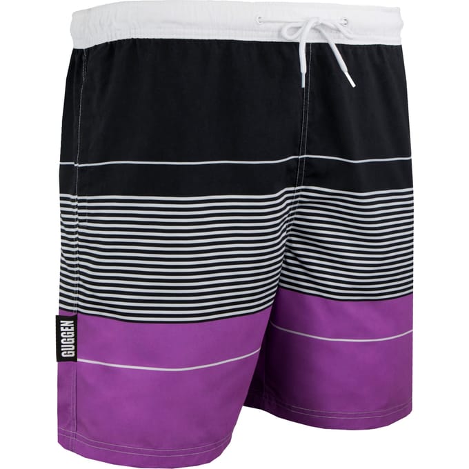 Zwemshort voor Heren met Patroonstrepen Paars