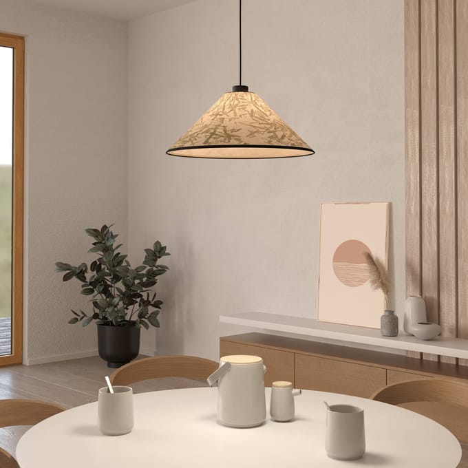 EGLO Oxpark Hanglamp - E27 - Ø 42 cm - Zwart|Wit|Groen - Bamboe