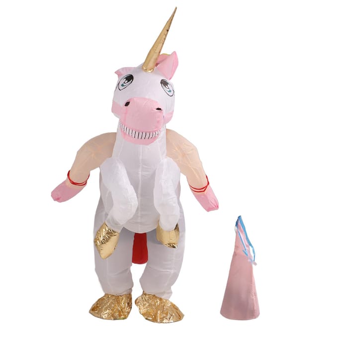 Opblaasbaar Rijkostuum Lichtgewicht Veilig Schattig Opblaasbaar Rijdend Dierkostuum voor Feest Cosplay adults white