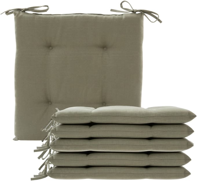 Hespiride Stoelkussen Altea - 6x - 40 x 40 cm - groen - vierkant - polyester - tuinkussen - buiten
