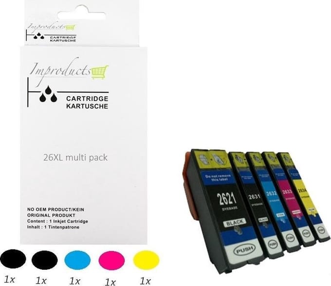 Improducts - Alternatief Epson 26XL / 26 5 stuks