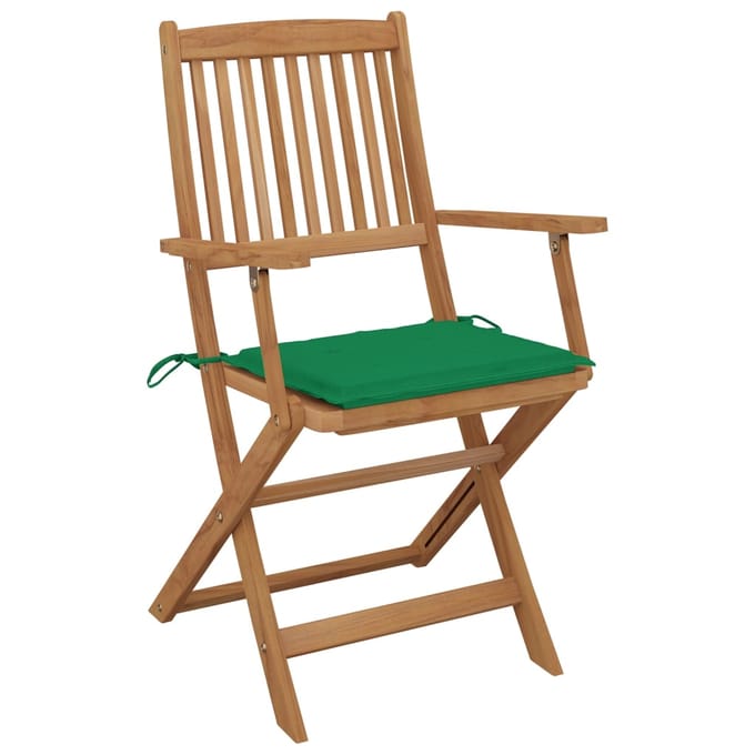 vidaXL - Inklapbare - stoelen - 8 - st - met - kussens - massief - acaciahout
