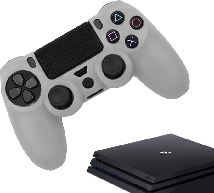 Gadgetpoint - Hoesjes & Skins voor PS4, PlayStation 4 - Performance Gaming Case - Soft Grip Covers - Anti-Slip Controller Accessoires - Wit