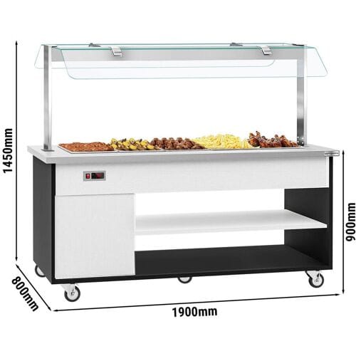 GGM Gastro Buffetwagen warm DANZIG - 1900mm - für 5x GN 1/1