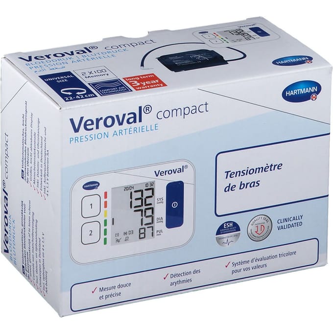 Veroval Compact bloeddrukmeter: de bovenarmbloeddrukmeter voor eenvoudig en snel meten aan de bovenarm