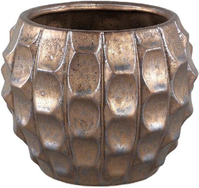 PTMD Bloempot Didar - 17x17x14 cm - Keramiek - Brons