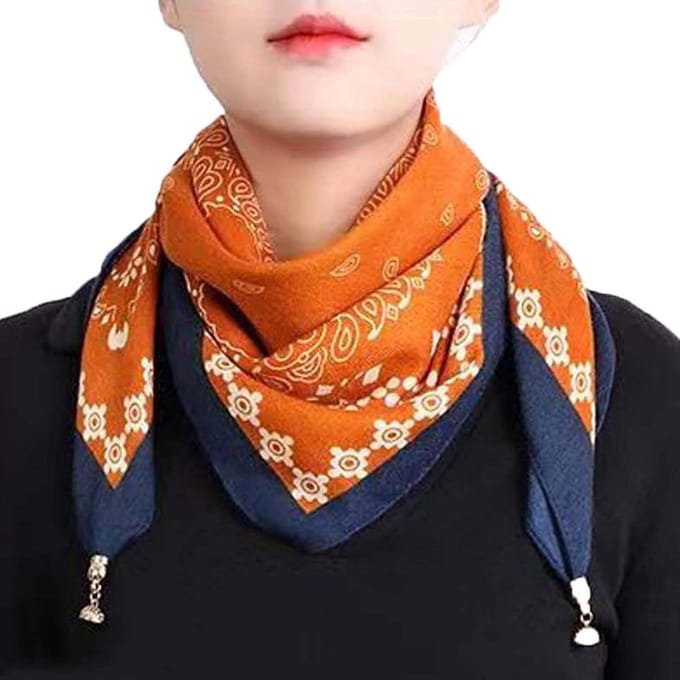 Dames Sjaal - Hoofddoek Accessoire - Mode Accent - Magnetische Knopen - Groot Vierkant - Multicolor