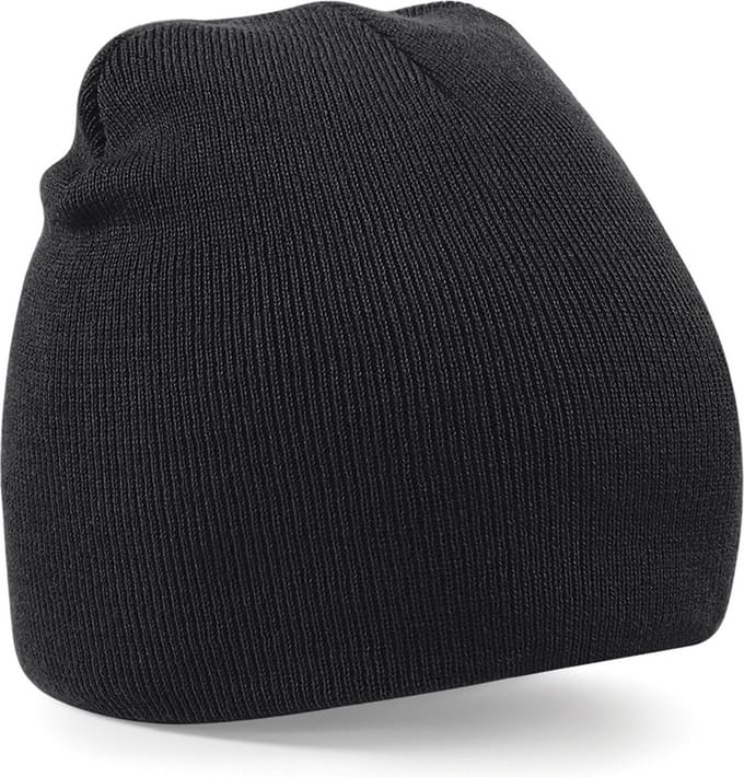 Beechfield Beanie Wintermuts - zwart - warme gebreide muts - volwassenen - 100% polyacryl
