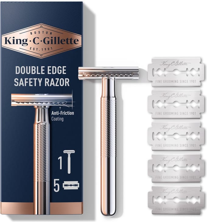 King C. Gillette Double Edge Safety Scheermes Heren - 5 Scheermesjes