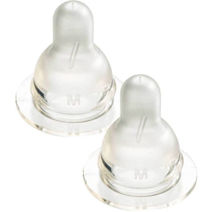 Difrax wattenschijfjes natuurlijke flessenspeen - medium - 3+ maanden - 2 stuks