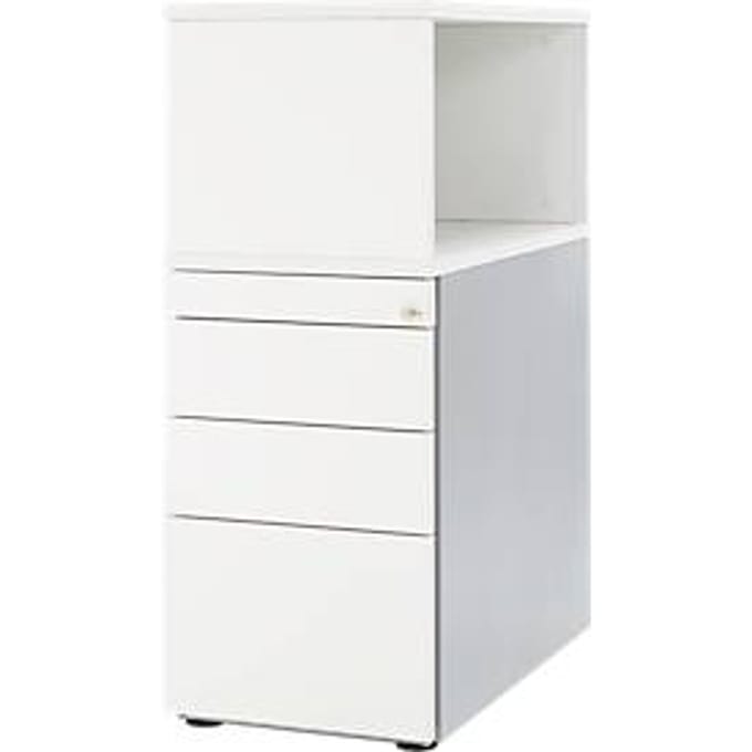 Schäfer Shop Genius ladeblok met bovenblad, afsluitbaar, greepgleuf aan de zijkant, wit